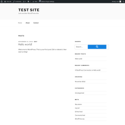Page screenshot: Test site – Just another WordPress site