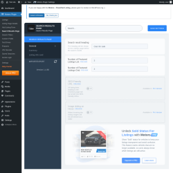 Page screenshot: Motors Plugin → Search Results Page