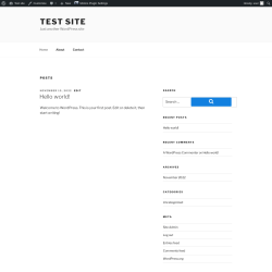 Page screenshot: Test site – Just another WordPress site