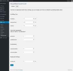 Page screenshot: Settings  → Smooth Scroll