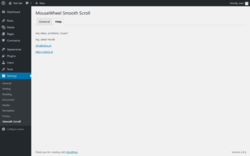 Page screenshot: Settings  → Smooth Scroll → Help