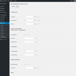Page screenshot: Settings  → Smooth Scroll