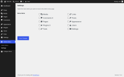 Page screenshot: Admin Menu &rarr; Settings