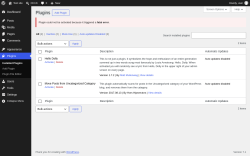 Page screenshot: Plugins &lsaquo; Test site &mdash; WordPress