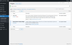 Page screenshot: Plugins &lsaquo; Test site &mdash; WordPress