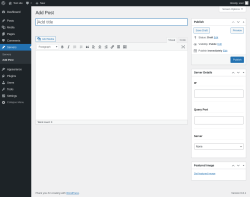 Page screenshot: Servers → Add Post