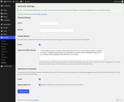 Page screenshot: Settings &rarr; MuCash