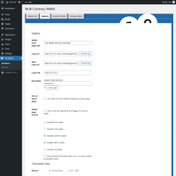 Page screenshot: MCWallet → Options
