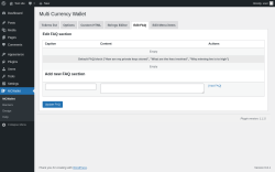 Page screenshot: MCWallet → Edit FAQ
