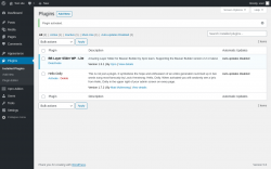 Page screenshot: Plugins ‹ Test site — WordPress