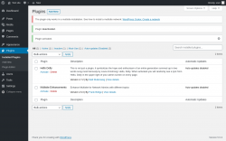 Page screenshot: Plugins ‹ Test site — WordPress