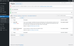 Page screenshot: Plugins ‹ Test site — WordPress