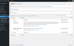 Page screenshot: Plugins ‹ Test site — WordPress