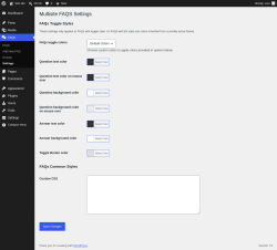 Page screenshot: FAQs &rarr; Settings