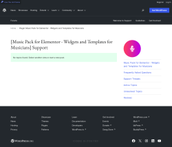 Page screenshot: Music Pack → Support Forum