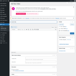 Page screenshot: Videos → Add New Video