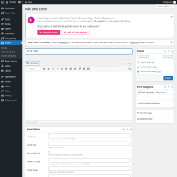Page screenshot: Events → Add New Event