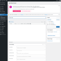 Page screenshot: Events → Add New Event