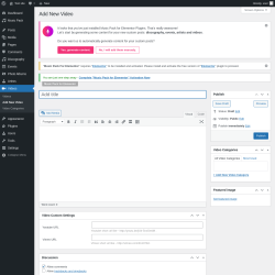 Page screenshot: Videos → Add New Video