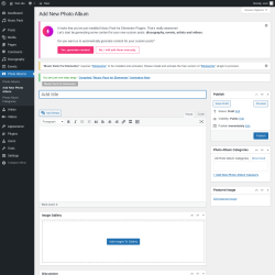 Page screenshot: Photo Albums → Add New Photo Album