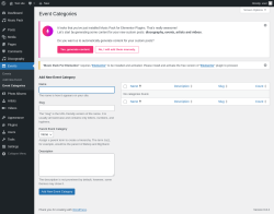 Page screenshot: Events → Event Categories