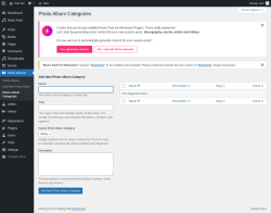 Page screenshot: Photo Albums → Photo Album Categories