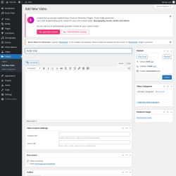 Page screenshot: Videos → Add New Video