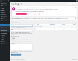 Page screenshot: Videos → Video Categories
