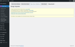 Page screenshot: Music Store &rarr; Songs Importer &rarr; Music Store Collections