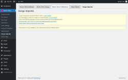 Page screenshot: Music Store &rarr; Songs Importer &rarr; Music Store Collections