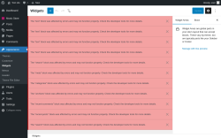 Page screenshot: Widgets &lsaquo; Test site &mdash; WordPress