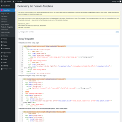 Page screenshot: Music Store &rarr; Products Templates