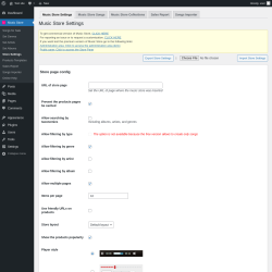 Page screenshot: Music Store &rarr; Store Settings