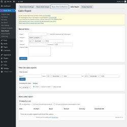 Page screenshot: Music Store &rarr; Sales Report &rarr; Music Store Collections
