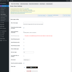 Page screenshot: Music Store &rarr; Store Settings