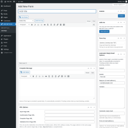 Page screenshot: MW WP Form &rarr; Add New