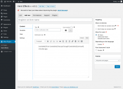 Page screenshot: Wow Plugins → Herd Effects → Add new