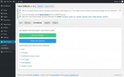 Page screenshot: Wow Plugins → Herd Effects → Pro Features