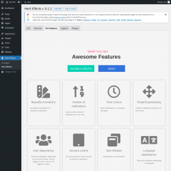 Page screenshot: Wow Plugins → Herd Effects → Pro Features