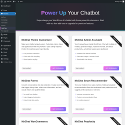 Page screenshot: MxChat → Add Ons