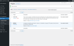 Page screenshot: Plugins ‹ Test site — WordPress