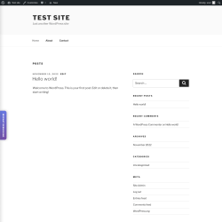 Page screenshot: Test site – Just another WordPress site