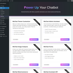 Page screenshot: MxChat &rarr; Add Ons