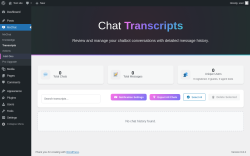 Page screenshot: MxChat &rarr; Transcripts