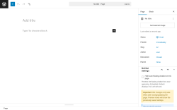 Page screenshot: Add Page &lsaquo; Test site &mdash; WordPress