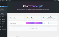 Page screenshot: MxChat &rarr; Transcripts