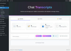 Page screenshot: MxChat &rarr; Transcripts