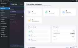 Page screenshot: MxChat &rarr; Transcripts