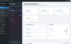 Page screenshot: MxChat &rarr; Transcripts