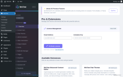 Page screenshot: MxChat &rarr; Pro & Extensions